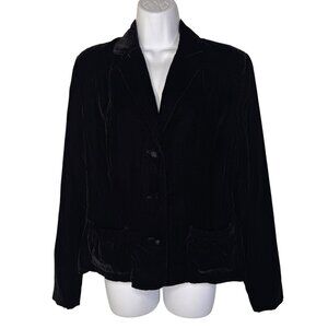 Apt. 9 Black Velvet Blazer Coat Goth Punk Metal WItchy Vampire Alternative Sz 10
